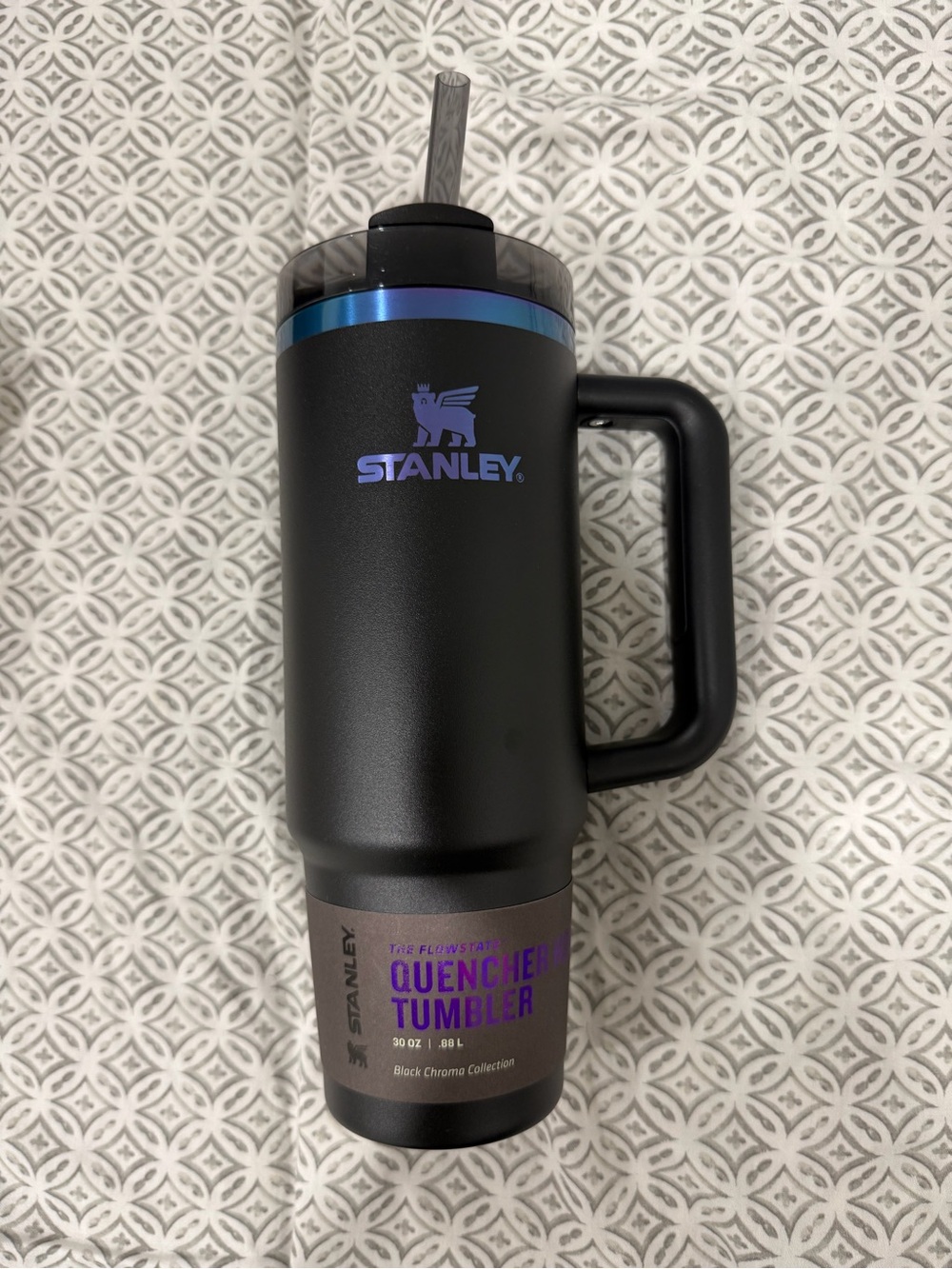 Stanley Quencher H2.0 FlowState Tumbler 30oz Black Chroma - New